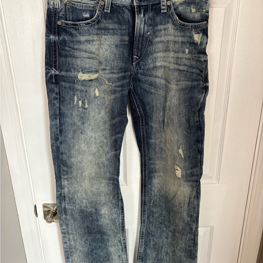 Men's Distressed Blue Jeans
